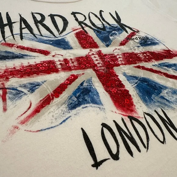 HARD ROCK Women's Sequin Guitar Flag Tee - Picture 2 of 8